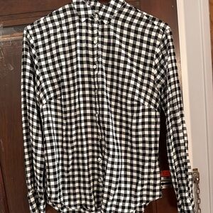 Black and White Checkered Button Up